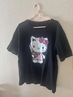 地雷系 量産型 ハローキティ ブラック 黒 Tシャツ 病み