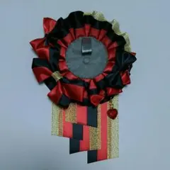処分品　【赤・黒】　ロゼット　ハンドメイド