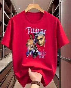 2pac ALL EYEZ UN ME Tシャツ レッド