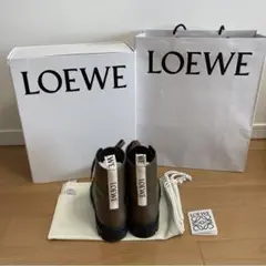 【新品未使用】LOEWE ロエベレースアップコンバットブーツ 37 カーキ