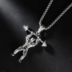 ノームコア　HIPHOP ネックレス　筋トレ　シルバー　ストリート　ユニセックス