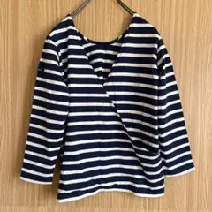 Le minor ルミノア シャツ ボーダー フランス製 ホワイト ネイビー