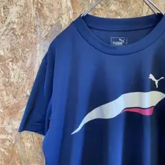 AE8735 PUMA プーマ 半袖Tシャツ ネイビー メンズ L ポス