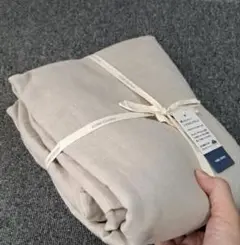 リネン 100% シングル 掛け布団カバー グレー