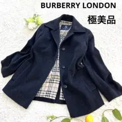 極美品 BURBERRY LONDON アンゴラ コート ノバチェック 38