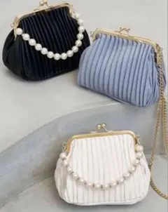 GRL プリーツデザイン パールショルダーバッグ