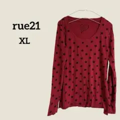 rue21 レッド 星柄 長袖Tシャツ XL