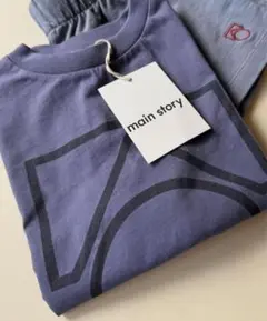 main story ロゴ Tシャツ パープル
