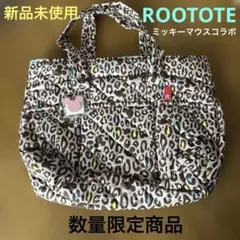 【新品未使用】ROOTOTEミッキーマウスコラボ✖️ヒョウ柄トートバッグ