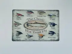ブリキ看板 魚 釣り 釣具 フィッシング 魚拓 バス レトロ調 P-373