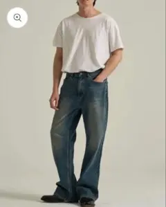 【試着のみ】woostore 2401 Washed Denim Pants