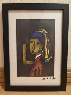 原画　高級感　アート 『HANIWA・真珠の耳飾りの少女』