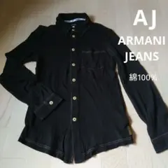 XS AJ ARMANI JEANS カットソー素材のシャツ ブラック