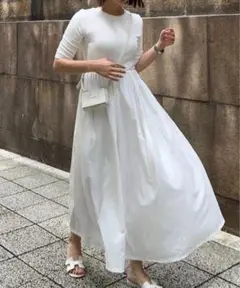 AMELY La-gemme ドロストヘム異素材ドッキングワンピース6,980円
