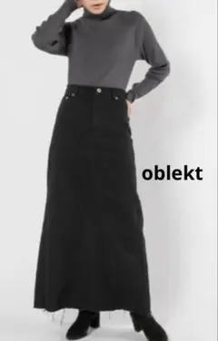 oblekt オブレクト 高山都 カツラギデニムスカート ブラック size S