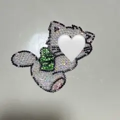 うちわデコ デコパーツ ネコ 緑