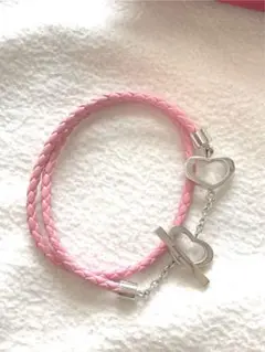 極美品 フェラガモ ハート ブレスレット ピンク 箱付き