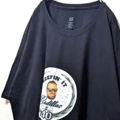 ヘインズ キャデラック40 ロゴ Tシャツ ブラック 黒 2XL 古着
