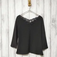 alicia PAGEBOY　(F)　衿レース　カットソー　ブラック