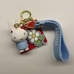 ミッフィー　ストラップ付きキーホルダー　ブルー
