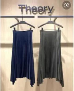 ほぼ未使用 セオリー Theory 21ss プリーツロングスカート ネイビー