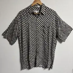 【us古着】pierre cardin 半袖　レーヨンシャツ　総柄　m