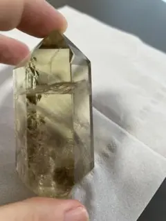 シトリン【黄水晶】ダブルポイントAAAAA 虹入り【ブラジル産】