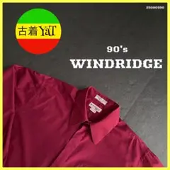 90s WINDRIDGE 比翼シャツUS古着アメカジヴィンテージ無地長袖