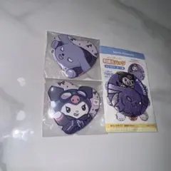 サンリオキャラクターズ ハート型缶バッジ ブラインド 刺繍缶バッジ クロミ バク