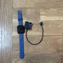 スマートウォッチ 本体 青 バンド 充電ケーブル