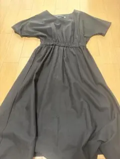 黒 半袖 シャツワンピース