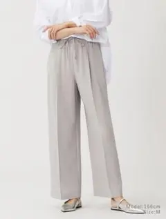 新品タグ付　プラステ　ドローストリングイージーストレートパンツ　XL ベージュ