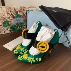 値下げ!レア!PRADA 刺繍パンプス 新品未使用