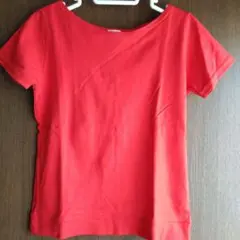 レディース　半袖　Tシャツ 　クルーネック 　赤　ELLEPLANETE