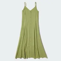 UNIQLO キャミソールフレアワンピース　グリーン　M 丈短め