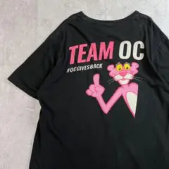 激レア　ピンクパンサー　企業コラボ　キャラクターTシャツ　古着　ブラック　黒　L