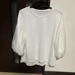 noa-ge 七分袖トップス　バルーン袖　白