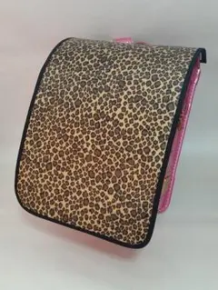 ギャル系　ランドセルカバー　ヒョウ柄　ベージュ　ハンドメイド　コギャル