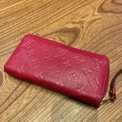 値引き!美品!ルイビィトンモノグラムアンプラントジッピーウォレット長財布 レッド