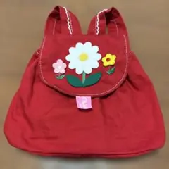 ミキハウス チエコサク 赤い花刺繍ミニリュック