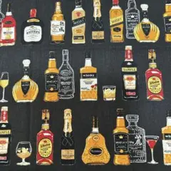 和柄生地 布 ウイスキー柄 酒