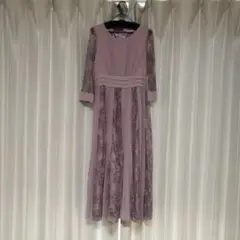 結婚式　ロングワンピース　ドレス　Мサイズ　パープル