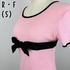 【0218】R・F 半袖 ニット トップス ピンク リボン かわいい