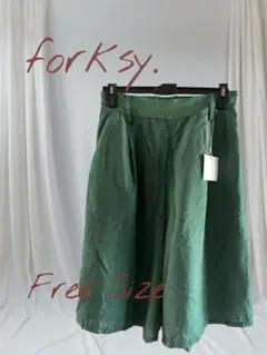 新品未使用 forksy. フォルクシー グリーン ハーフパンツ フリーサイズ