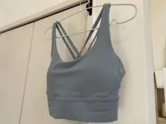 くすみライトブルークロスストラップ ヨガウエア