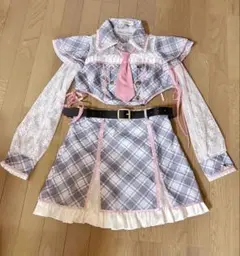 マリームーン レース チェック柄 制服 コスチューム ピンク コスプレ 衣装
