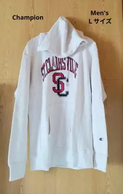 USED品　Lサイズ/Champion　スウェットプルパーカー 　オートミール