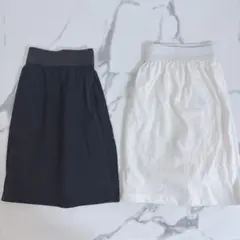 ２着まとめ売り　白　黒　レイヤード風付け裾 フェイク 重ね着風 完売品