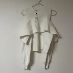 新品 Heather ショルダーオープン プルオーバー ニット 肩出しフリル