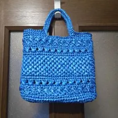 ハンドメイド かぎ編み ビニールテープのミニバッグ